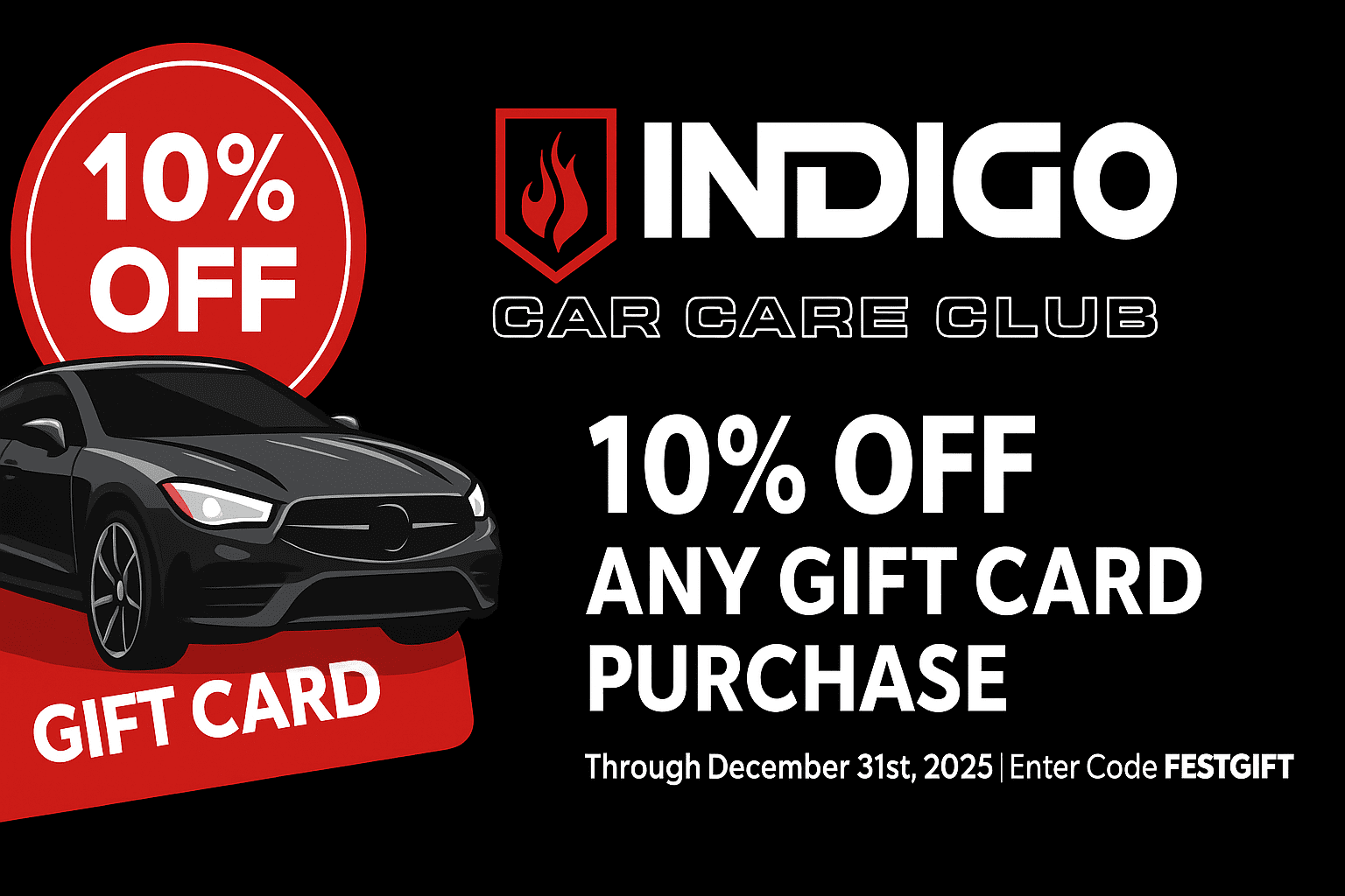 10% off any gift card purchase, through December 31st